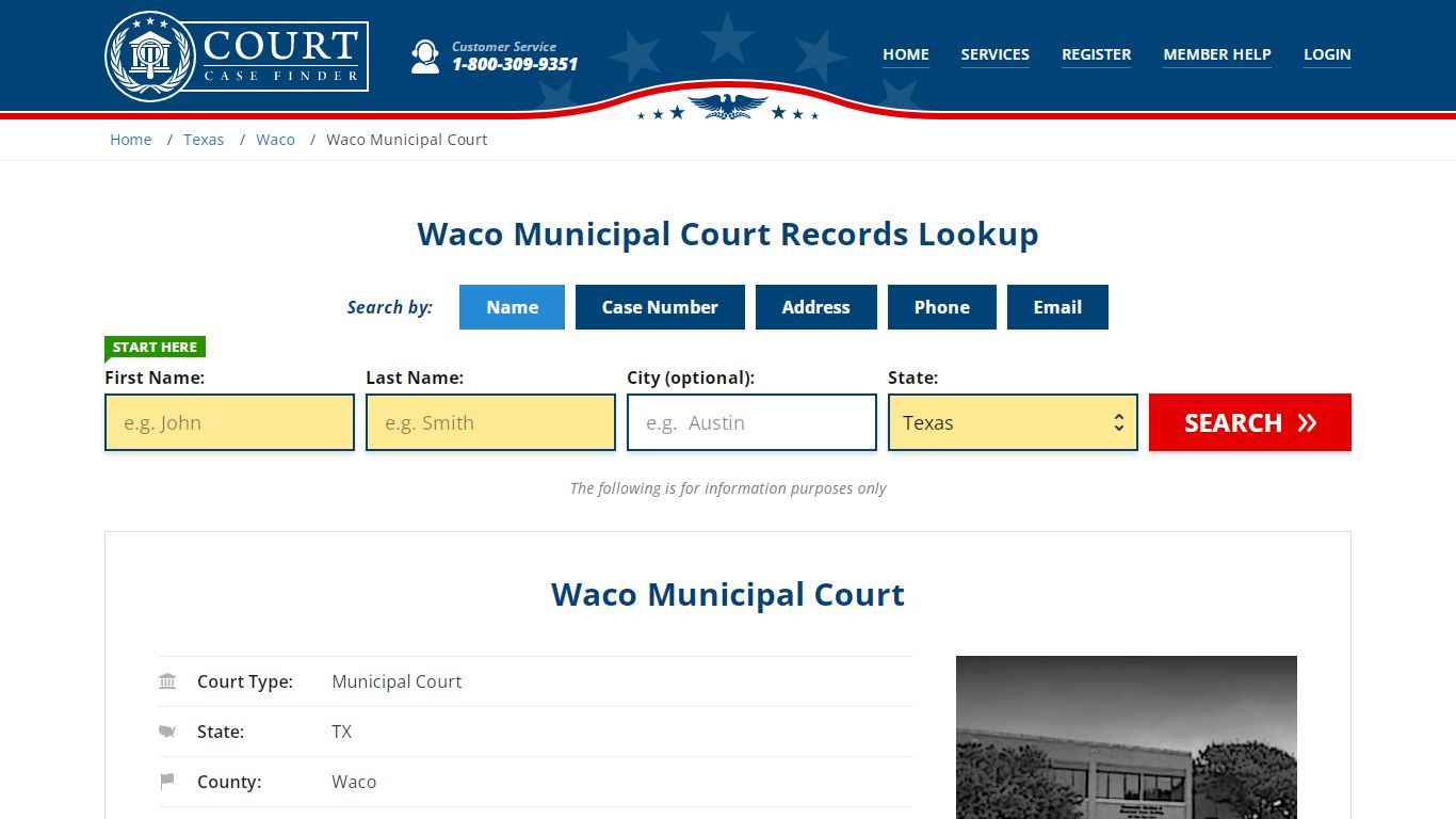 Waco Municipal Court Records Lookup - CourtCaseFinder.com